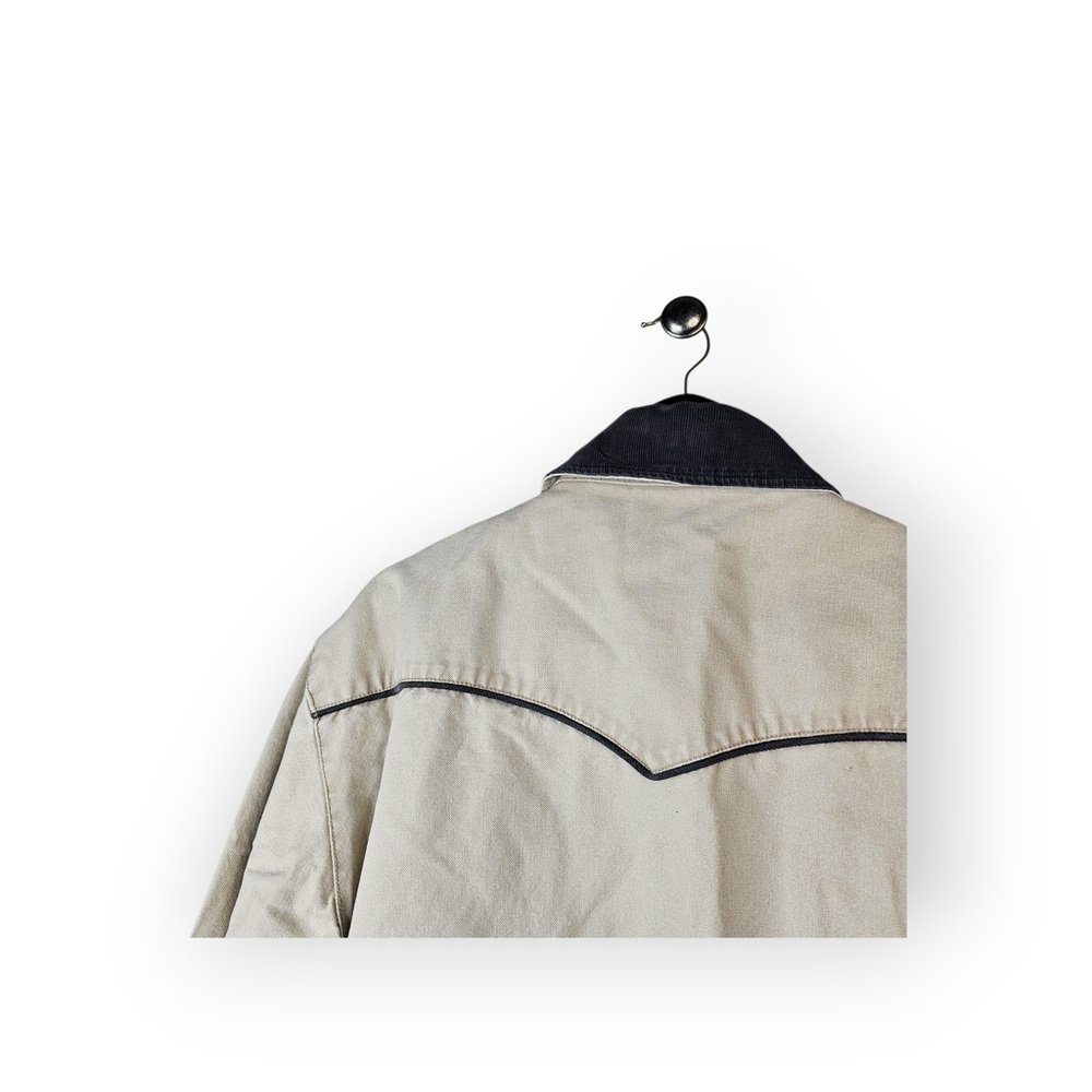 Powder River Outfitters Canvas Ranch Jacket White Denim Accents Large - Picture 8 of 9